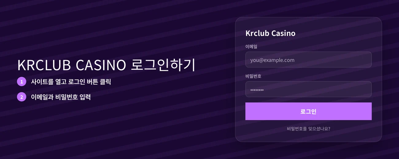 Krclub Casino 로그인 양식